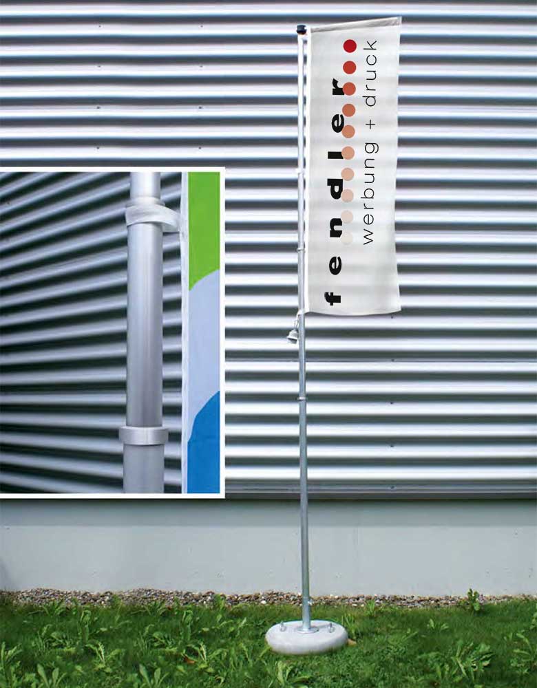 Teleskopmast Standard – Flexibler Werbemast für den Innnen- und Außenbereich
